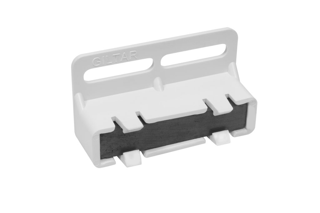 Vista geral do Im&atilde; e Suporte de Fim de Curso na cor branca